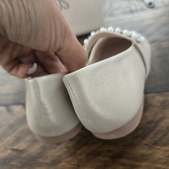 Tip Top Kids Nude Pink Mary Jane's with Pearl and Rhinestone Strap. Style S116. - Picture 4 of 6